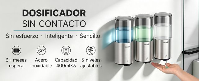 Dispensador Jabón Automático IPX7 PACK 3 UNIDADES