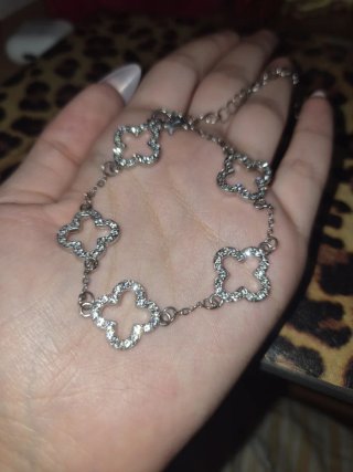 Pulsera 4 tréboles plateada