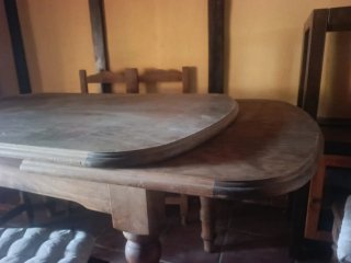 Mesa y 4 Sillas Rústicas Madera