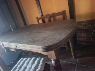 Mesa y 4 Sillas Rústicas Madera