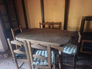 Mesa y 4 Sillas Rústicas Madera