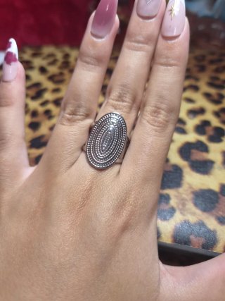 Anillo Acero Inoxidable Plateado Ajustable