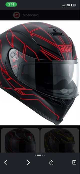 Casco AGV Negro y Rojo