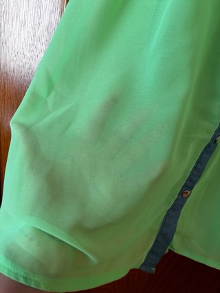 Camisa combinada vaquera y verde