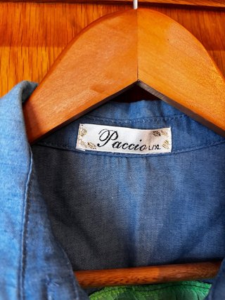 Camisa combinada vaquera y verde