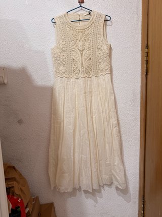 Vestido Zara Beige Crochet