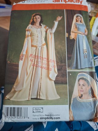 Patrón Simplicity Traje Medieval Tallas XS-XL
