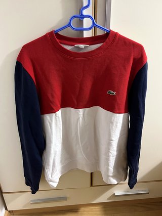 Sudadera Lacoste Tricolor Rojo Talla L