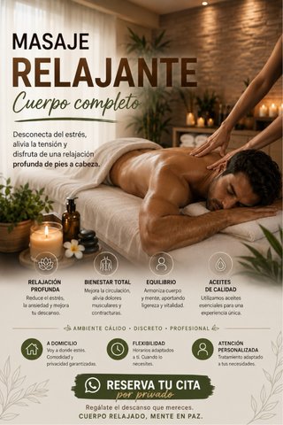 Masaje relajante a domicilio