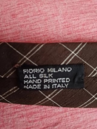 Cravatta vintage seta marrone a quadri