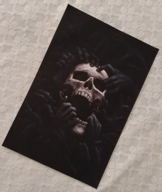Póster Lienzo Calavera Manos Negras