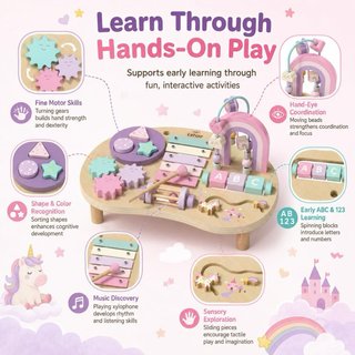 NUEVO! Mesa Actividades Bebé rosa
