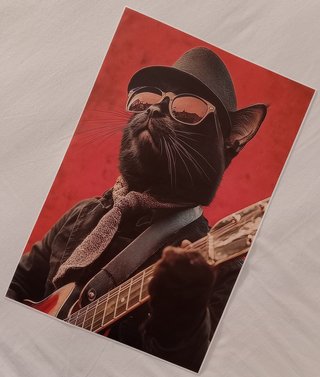 Póster Gato Bluesman Lienzo