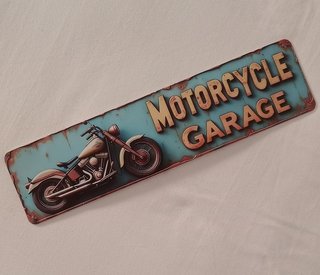 Póster Metal Motorcycle Garage 10x40cm