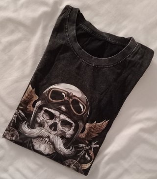 Camiseta Calavera Motera Vintage Talla XXL