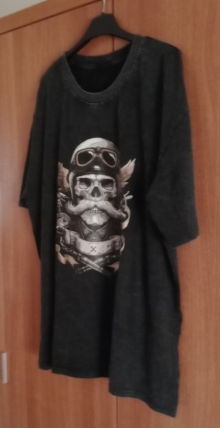 Camiseta Calavera Motera Vintage Talla XXL