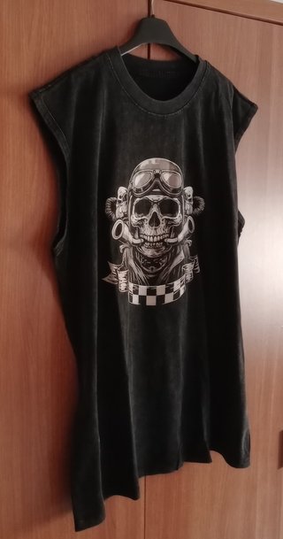 Camiseta sin mangas calavera motera XXL