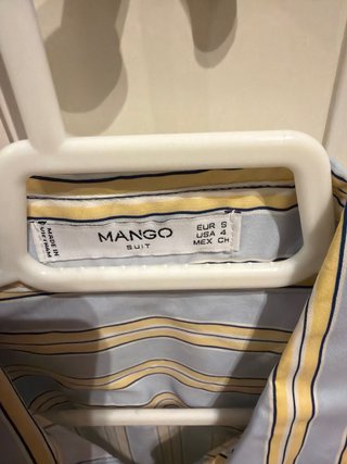 Camisa Mango Talla S Rayas Azul y Amarillo