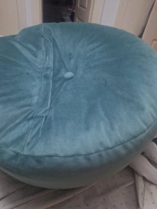 Puff verde de tela