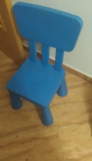2 Sillas Ikea Niños Azul Plástico