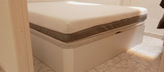 Canapé abatible con colchón viscoelástica