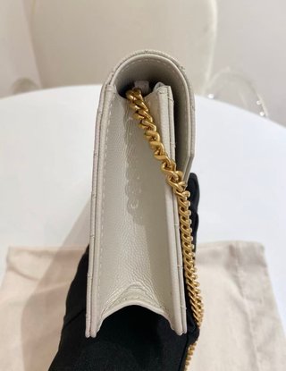 Bolso YSL Envelope Pequeño Piel Caviar Blanco