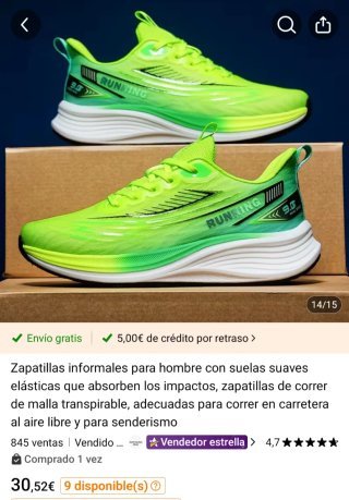 Zapatillas Running Nuevas Verde, amarillo y Blanco