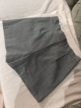 Falda pantalón cuadros gris y marrón