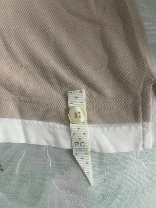 Camiseta Polo Purificación García Beige y Blanca
