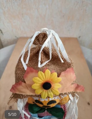 Bambola Spaventapasseri Halloween con Cestino