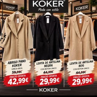 Abrigo Koker Beige Talla Única