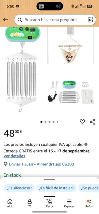 Cuna Eléctrica Automática para Bebé