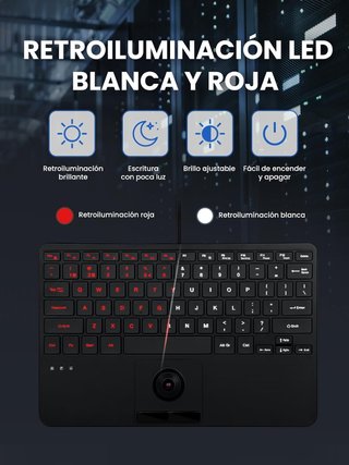 PERIXX PERIBOARD‑427 Teclado Trackball USB