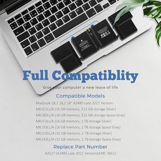 ASUNCELL 11,5V 99,6Wh A2527 Macbook Pro 16'' A2485