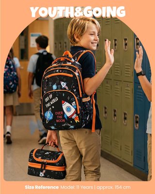 AMYTHE Mochila 3P Niño 8‑15A Impermeable Cósmica