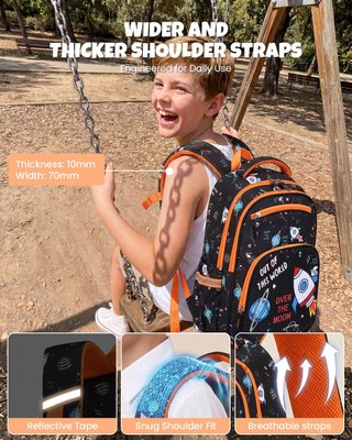 AMYTHE Mochila 3P Niño 8‑15A Impermeable Cósmica