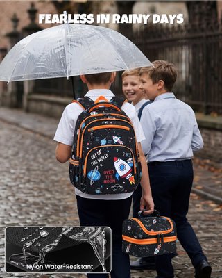 AMYTHE Mochila 3P Niño 8‑15A Impermeable Cósmica