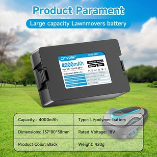 CITYORK Batería 18V 4000mAh cortacésped Husqvarna