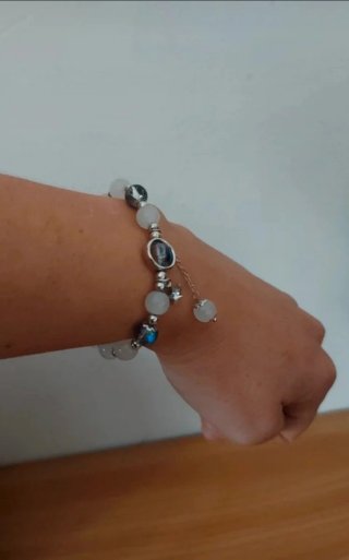 Pulsera plata y perlas mujer