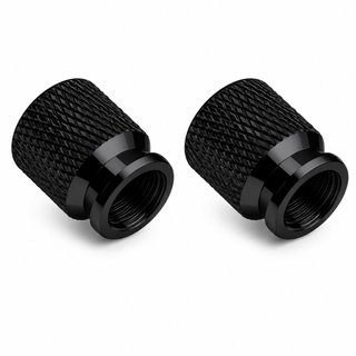 Tapones válvula Piaggio - Negro+LogoAzul