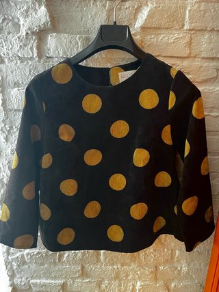Jersey fino negro lunares mostaza Vero Moda S