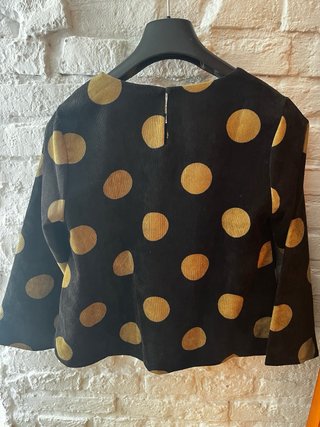 Jersey fino negro lunares mostaza Vero Moda S