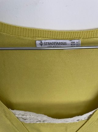 Blusa Stradivarius peplum verde/amarilla
