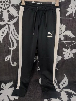 Pantaloni Puma neri e bianchi Vita Elastica