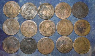 Lote 15 monedas Pesetas 1870 y 1879