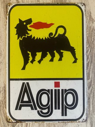 (694) Cartel metálico Agip