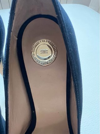 Scarpe Elisabetta Franchi blu con oro