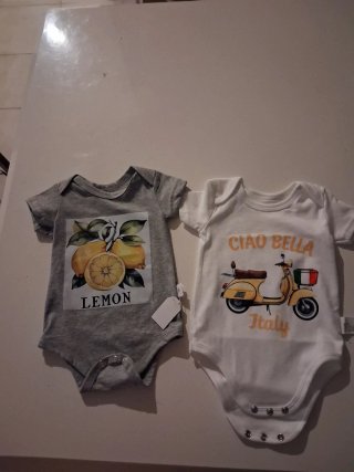 Body neonato 2 pezzi stampe simpatiche