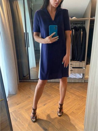 Vestido Lacoste Azul y Blanco Talla S