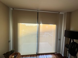 Juego de 4 cortinas beige ( 120 cm x 2, 135 y 105.